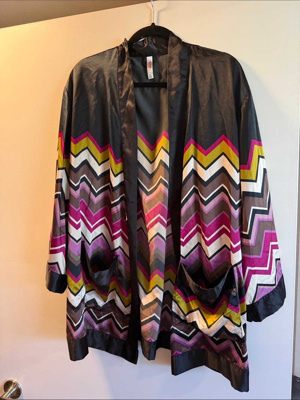 Missoni for Target  Open-Front Kimono Jacket with Pink & Yellow Chevron Pattern